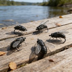 20pcs Realistic Silicone Housefly Fly Fishing Lures with for ultra Hook for Carp