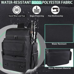YOLIBON Fishing Tackle Backpack With Rod Holders, 45L Large Large, Black