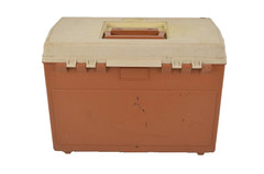 Plano 757 4-Drawer Tackle Box Brown Beige Plastic Vintage