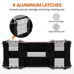Double-Sided Tool Organizer, Toolbox with 8-Storage Bins Double Sided Tool Box