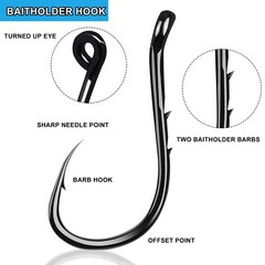 Fishing Tackle Kit, 160pcs Basic Bobbers and Hooks Assortment 2/0, Silver