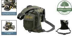 Olive Green Fly Fishing Pack with Zippered Workstation & Multiple Compartments