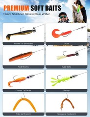 DIGOAKO TBL-3L 3-Layer Tackle Box with Tackle Included 417Pcs Fishing Lures Kit