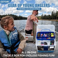 Goture 2-Layer Fishing Tackle Box with 281PCS Trout Fishing Lures Kit Include…