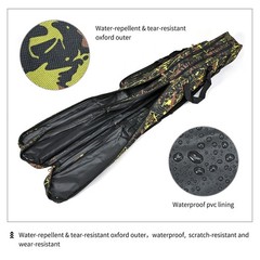 Fishing Rod Case – 3 Layers Fishing Pole Bag Portable Carry Storage Case 51.18in