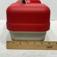 Vintage Plano Red Plastic Fishing Tackle Box With Inner Tray Storage Clean