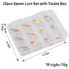 Trout Fishing Spoon Lure Set Single Hook Trout Lures Hard Metal Baits Mini Fi…