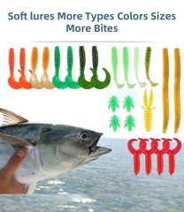 140PCS Fishing Lures Kit with Pliers, Fishing Trackle Box with Tackles, Bioni…