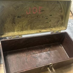Vintage Brown Green Marbled Bakelite Tackle Or Tool Box 11x4x5 Inch