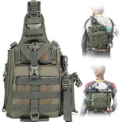 Fishing Backpack with Rod Holder Fishing Tackle Bag Fishing Gear Bag Army Green