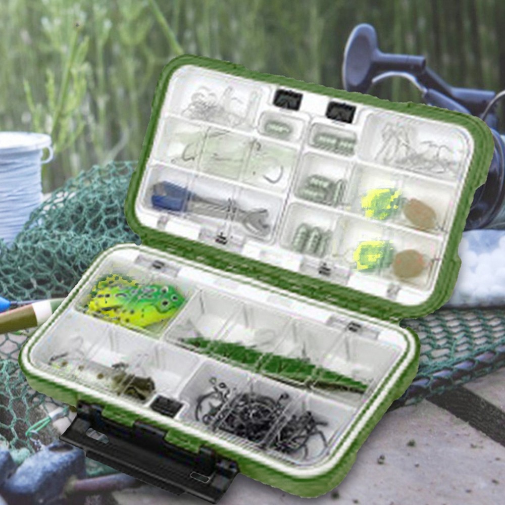 ABS Waterproof Fishing Tackle Box Bait Lure Hooks Storage Case Organizer Con DSO