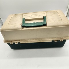 Vintage PLANO 6803 Three Tray Fishing Tackle Box GREEN Bass Crappie Catfish Pan