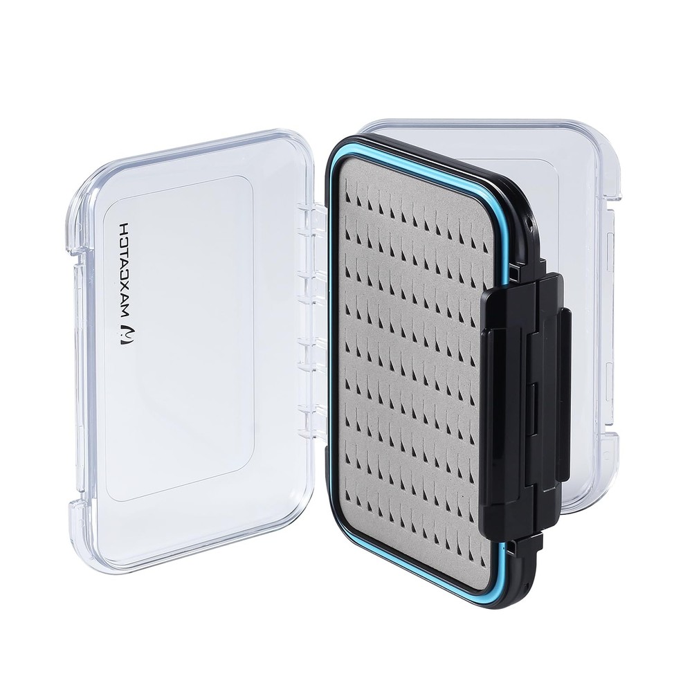 Waterproof Fly Fishing Box, Two-Sided, Clear Lid, 4 Sizes, Foam Insert, Large