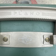 Vintage Plano 5802 Hard Plastic Tackle Box with 2-Tray Organizer Green/Gray