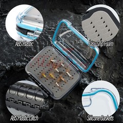 Fly Fishing Flies Lure Box Foam Clear Double Side Waterproof Case X-small