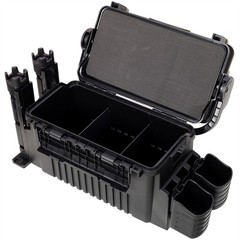 Tackle Box 11L 2 Layer Fishing Tackle Fishing Storage w/ Rod Holder & Cup Holder