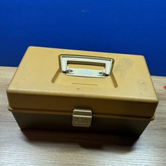 Fishing Kit VTG Plano tackle box 5000 green and tan Made In The USA ( With Gear)
