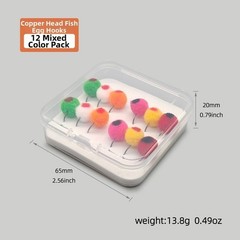 Egg Fly Lure 12 Pack High Carbon Steel for Trout Salmon Bass Freshwater Fishing