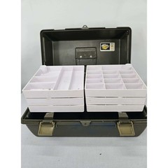 Vlchek Plastics Adventurer No 2076 Tackle Box 6 Swing Trays 57 Compartment Brown