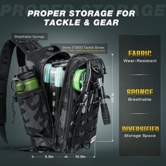 Ergonomic Waterproof Fishing Tackle Backpack with Shoulder Strap – 40L Storage