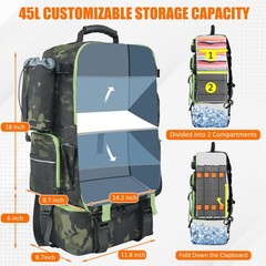 AYAMAYA Fishing Backpack with Cooler, 45L Tackle Backpack with Rod Holders & …