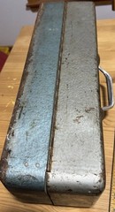 VTG Large Two-Tone Metal Grip-Loc Gray Blue Tackle Box Walton Products USA 18”L
