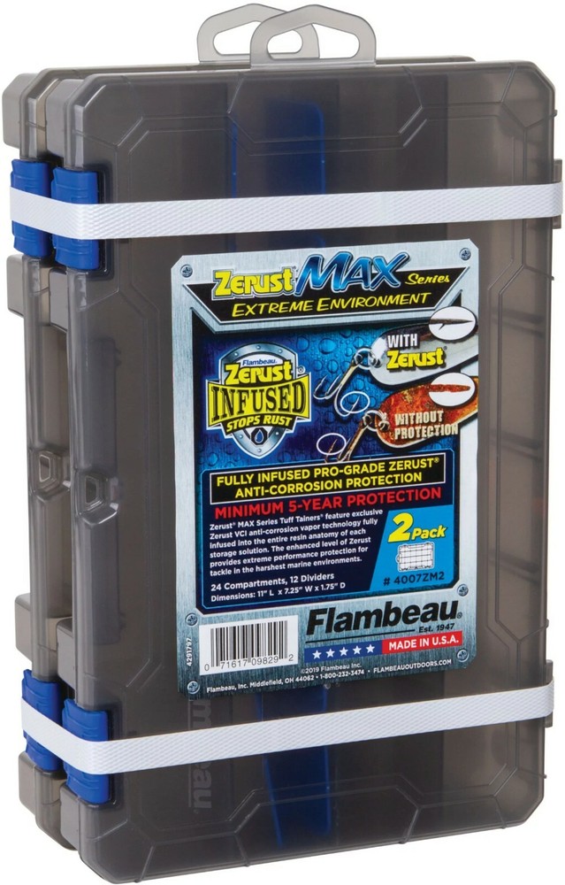 Flambeau Zerust Max Tuff Tainer 4007 Tackle Box – 2 Pack – Color Smoke – NEW!