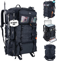 Ultimate Fishing Backpack with Cooler, 72L Tackle Bag & Rod Holders