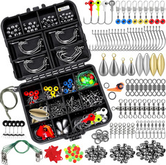 187/343Pcs Fishing Accessories Kit, Organized Fishing Tackle Box with Tackle Inc
