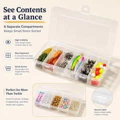 10 Pcs Clear Tackle Box Organizer, Small Tackle Box, Transparent 8.2 x 4.6 x