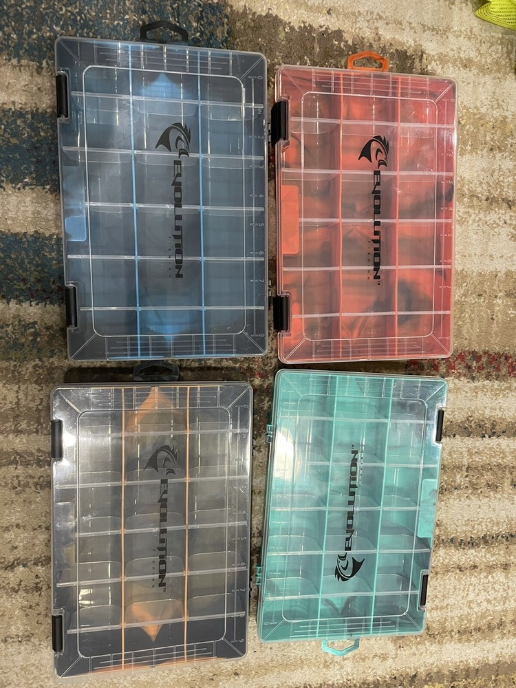 4X Evolution Outdoors Drift Series Colored 3600 Fishing Tackle Box Bait Tray New