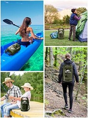 Dry Bag Waterproof for Women Men, 5L//20L/30L/40L Roll Top 10L Pitch Green