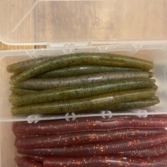 Plano Worm Storage Box With Over 120 Assorted Sanko Worms 5.25” Var. Of Colors