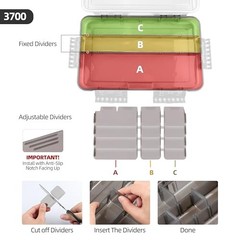 Fishing Tackle Box, Waterproof Tray for Jigs Lures, Thicker Floating 2PCS 3700