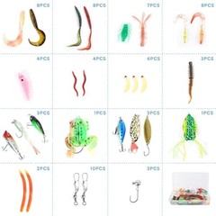 71Pcs Fishing Lures Kit, Fishing Tackle Box Fishing Baits Including Crankbaits
