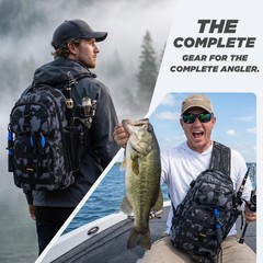 Fishing Backpack with Fishing Rod &Tackle Boxes, Waterproof Sling Tackle Bag …