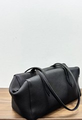 MASSIMO DUTTI WOMAN SS26 BLACK Nappa leather west satchel bag