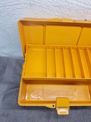 Vintage Fenwick Woodstream 1040 Tackle Box Orange Plastic Locking Fly Fishing