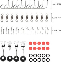 Fishing Accessories Kit, Fishing Set with Tackle Box, Fishing Hooks, Weights
