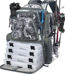 Fashion-Forward Veil Camouflage Fishing Backpack with Extra Protection Features