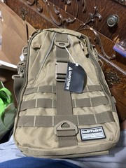 Ghosthorn Fishing Backpack Tackle Sling/Shoulder Bag w/ Rod Holder Green/Brown