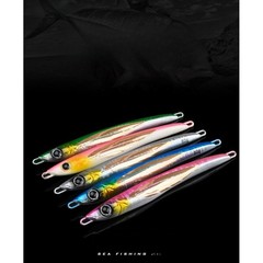 UV Glow Fishing Jig Sinking Lure 60g 80g 100g 150g Iron Plate for Mackerel