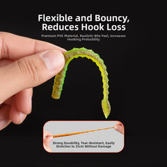 Silicone Floating Worm Lures 110mm 15pcs Soft Baits for Blackwater Fishing