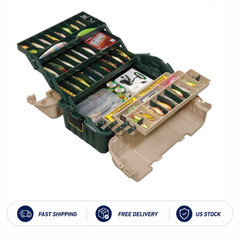 Plano 6-Tray Hip Roof Large Tackle Storage Box, Green/Sand