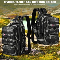 Dolodomy 0028 Fishing Backpack with Rod Holder Tackle Storage Bags