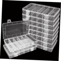 10 Pcs Clear Tackle Box Organizer, Small Tackle Box, Transparent 8.2 x 4.6 x