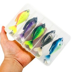 5PCS 9.5cm Topwater Popper Bait with Lifelike Spinner for Bass Fishing