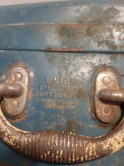 Vintage Union Steel Chest Two Trays Tackle Box Teal Blue