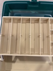 Vintage Plano 4100 Tackle Box Green Beige With 16 New Sealed Soft Baits