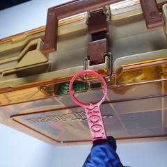 Vintage Plano Magnum Tackle Box Organizer Amber Fishing Storage Case